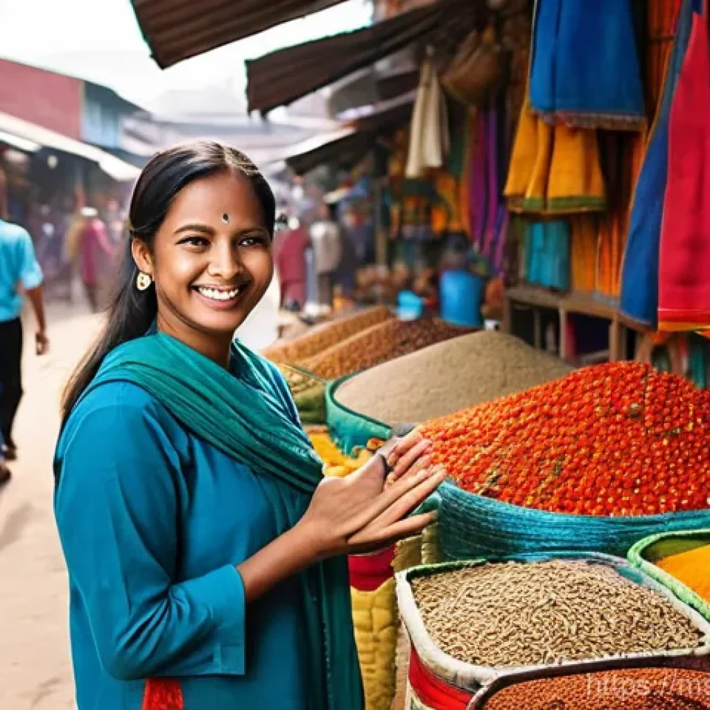 힌디어 필수 단어 - **Prompt:** "A friendly young Malaysian woman, dressed in a modest, contemporary travel outfit (e.g....