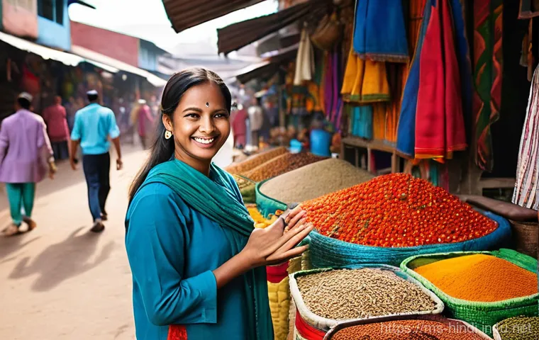힌디어 필수 단어 - **Prompt:** "A friendly young Malaysian woman, dressed in a modest, contemporary travel outfit (e.g....