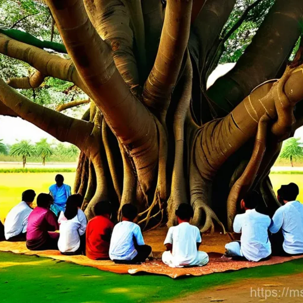 힌디어 산스크리트어 관계 - **Prompt 1: The Sacred Banyan of Language**
    An ethereal, majestic banyan tree stands as the cent...