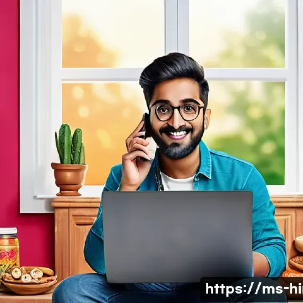 힌디어 유튜브 채널 운영 - A vibrant digital illustration of a young Hindi-speaking YouTube content creator filming a lifestyle...